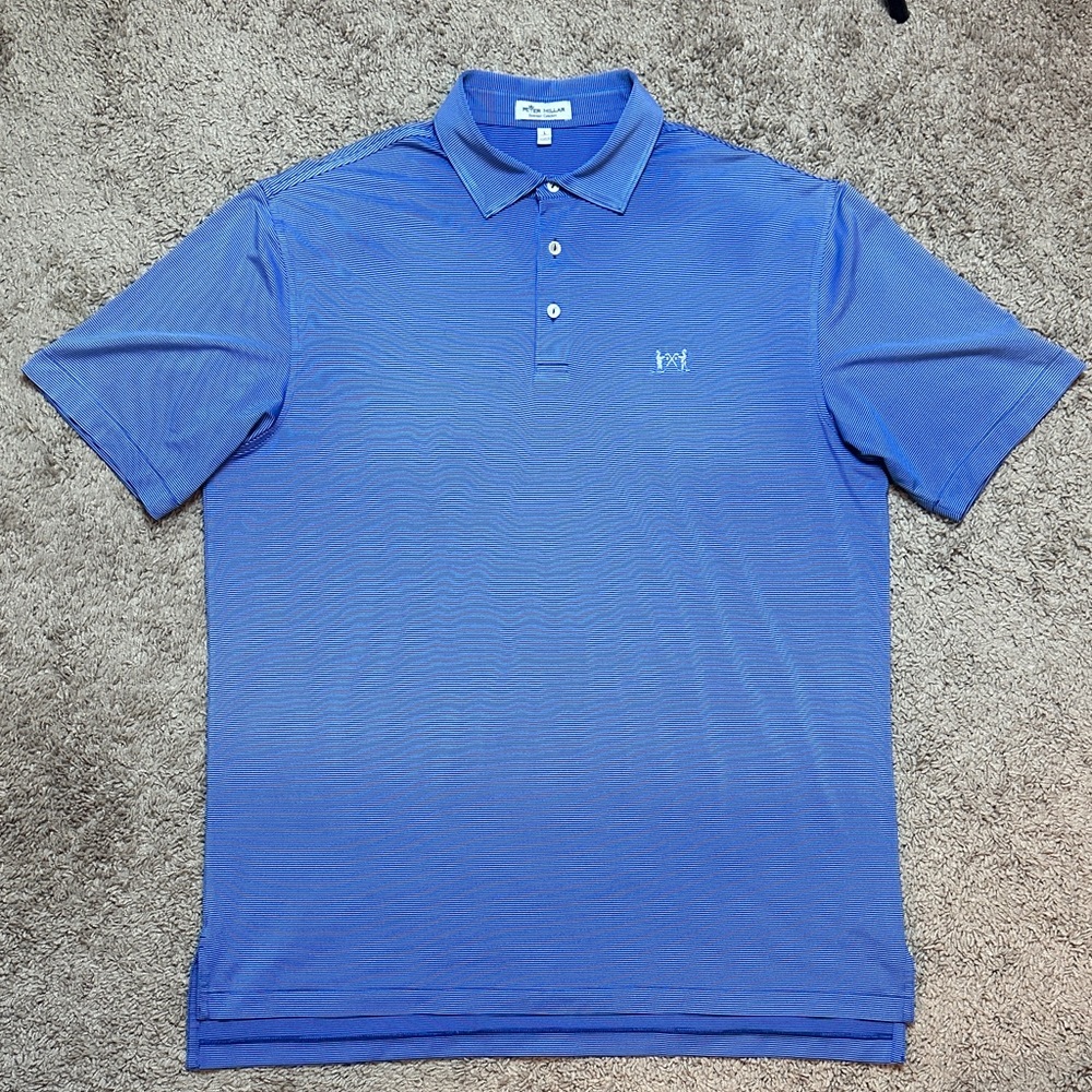 Peter Millar Summer Comfort Men's Striped Polo Blue Size L